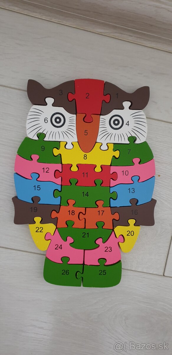 Drevené puzzle Sovička