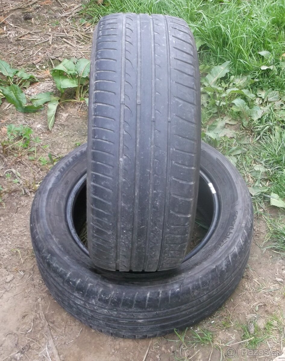 Predám letné pneumatiky Dunlop 215/55 R16,cena cena 17€/ks