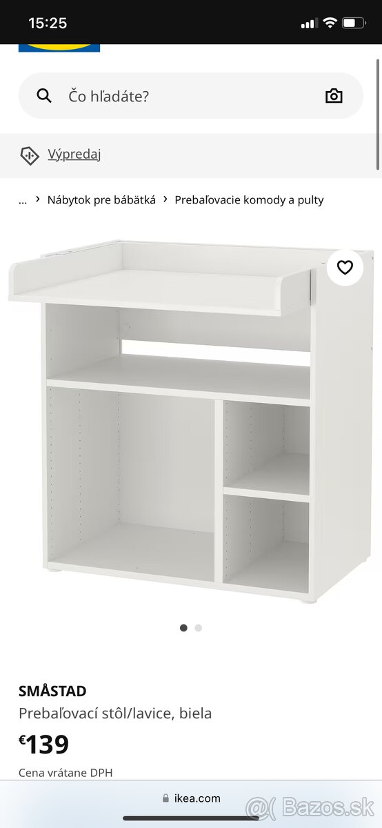 Prebalovacia komoda ikea