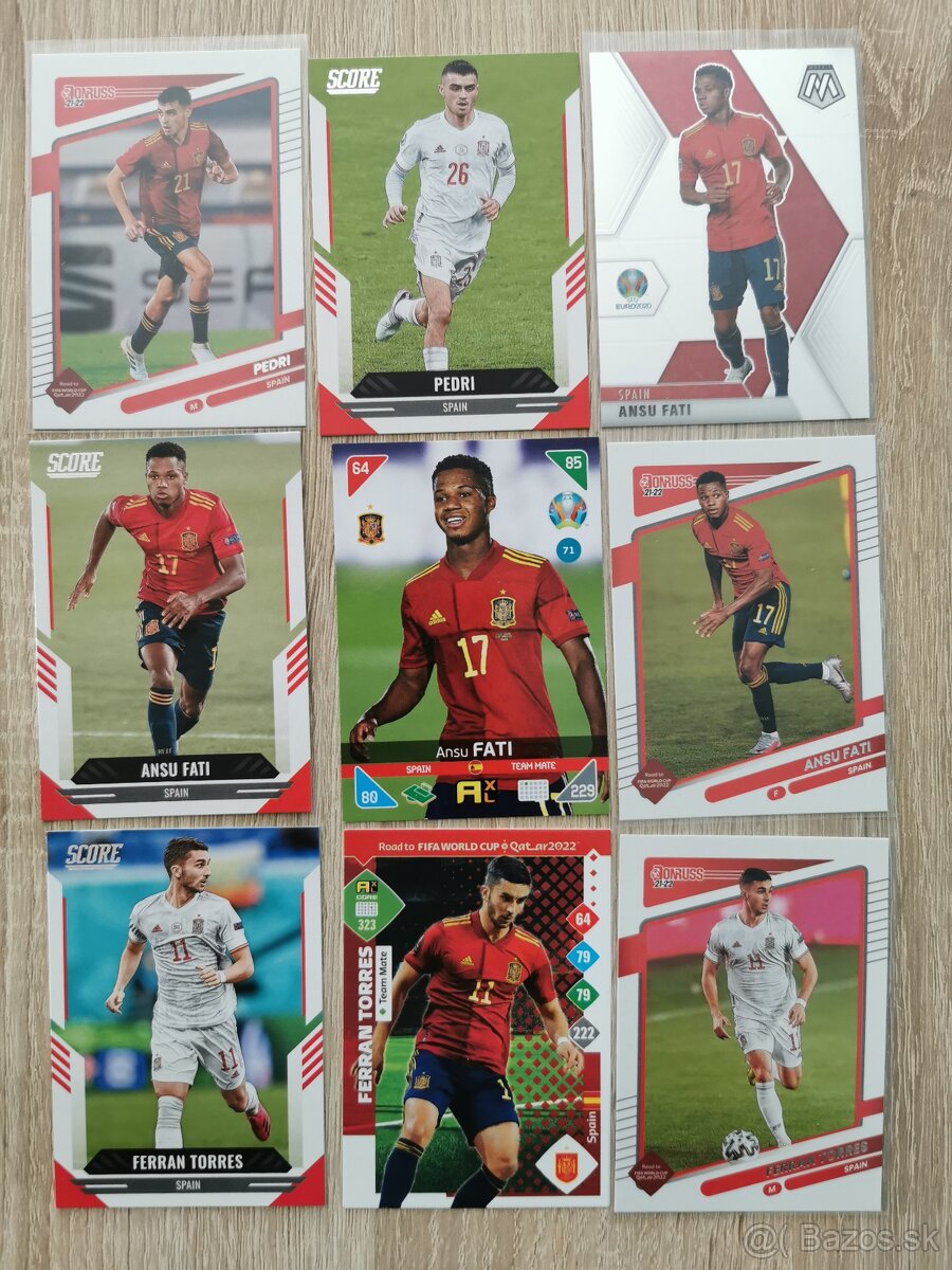 Španielsko - futbalové kartičky