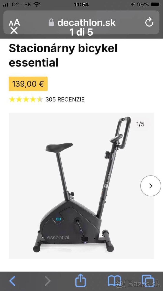 Stacionárny bicykel Decathlon Essential