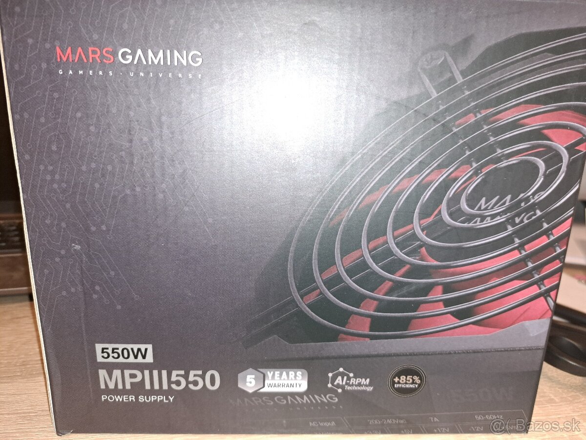 MARS GAMING MPIII550 - nový, nepoužívaný zdroj 550W