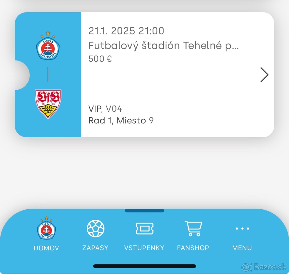 ŠK Slovan Bratislava- Stuttgart. Champions league