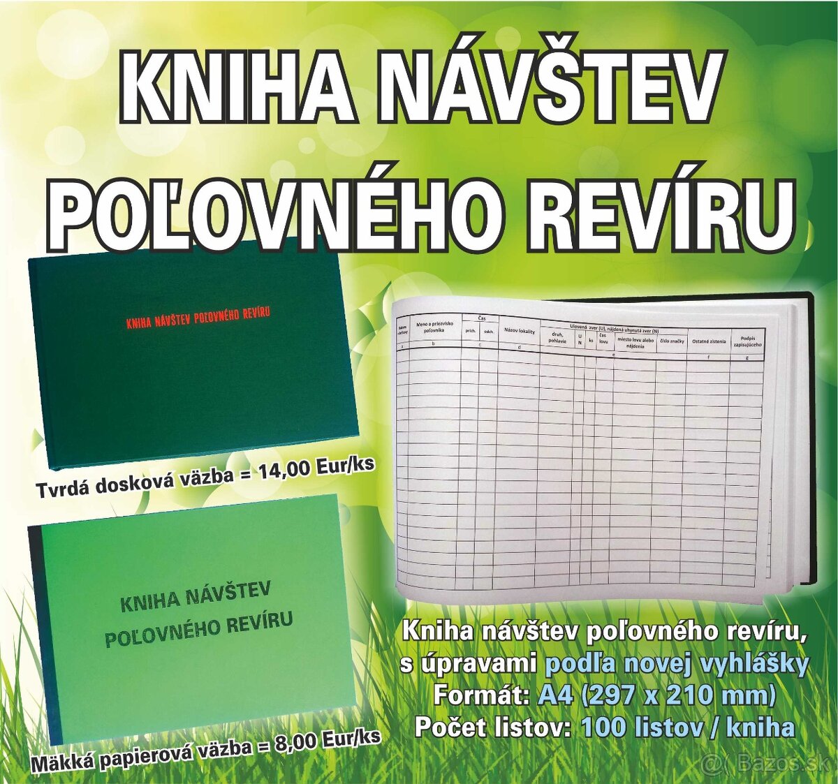 Kniha návštev poľovného revíru