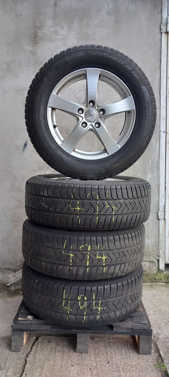 Hlinikove disky 5x112 r16 a zimne pneu 215/60 r16