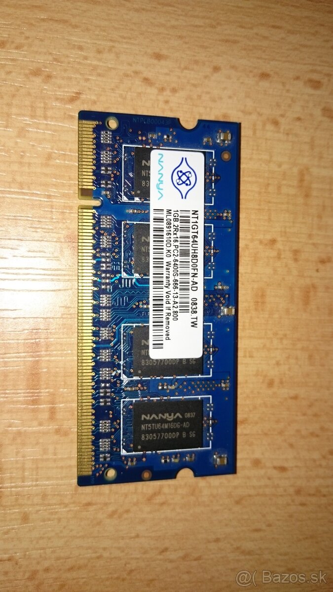 redam pamat do Notebooku - SODIMM DDR2 - 1GB, PC3 6400S