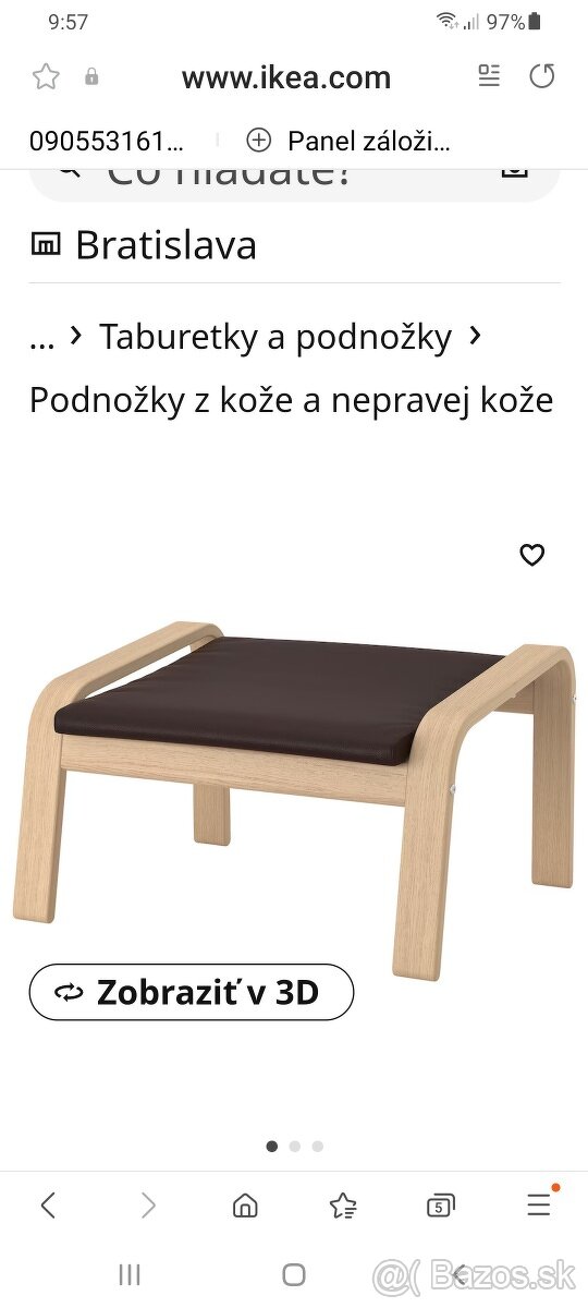 Predam kozenu podnozku ikea pod nohy