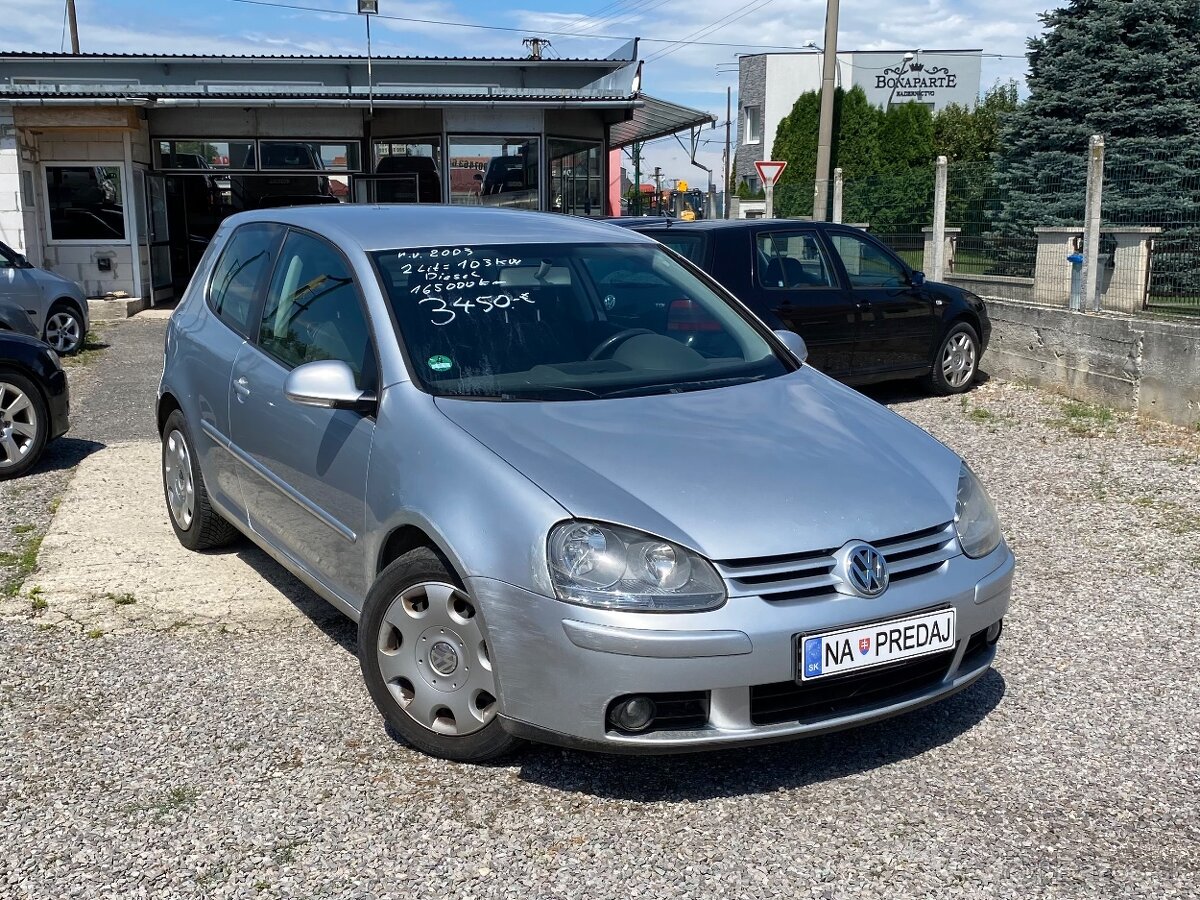 VW Golf 2.0TDi 103kW, r.v.:2003, Klimatizácia, ABS