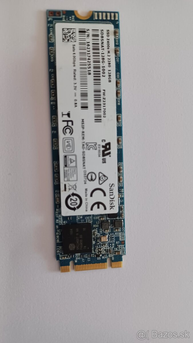 SSD M2 128gb plne funkčný a Sandisk. Cena 13e