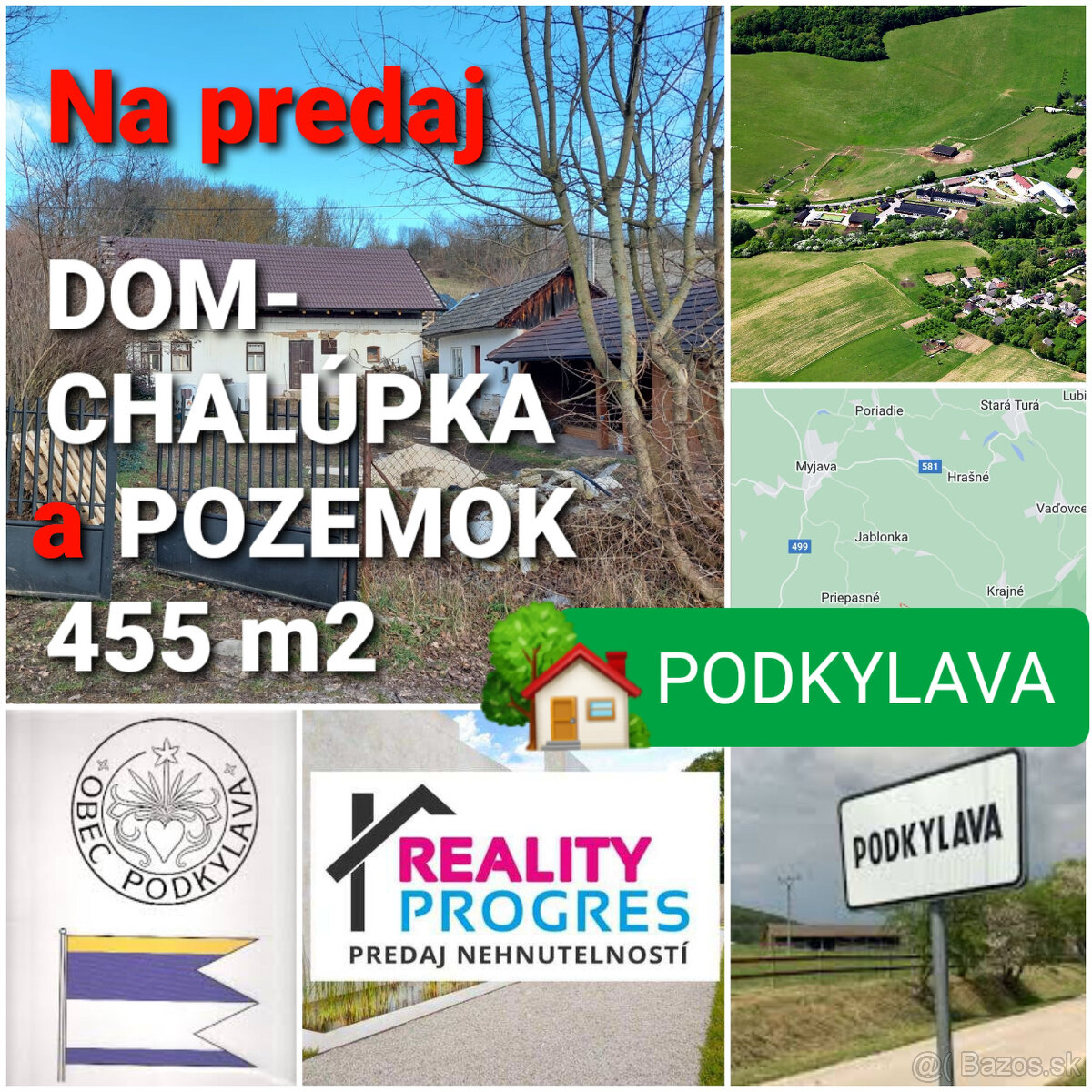 RODINNÝ DOM - CHALUPA A POZEMOK 455m2 PODKYLAVA -KÚPOU VOĽNÝ