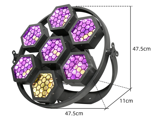 Retro LED Svetlo 7x50W RGB DMX512 Štýlové osvetlenie pre DJ