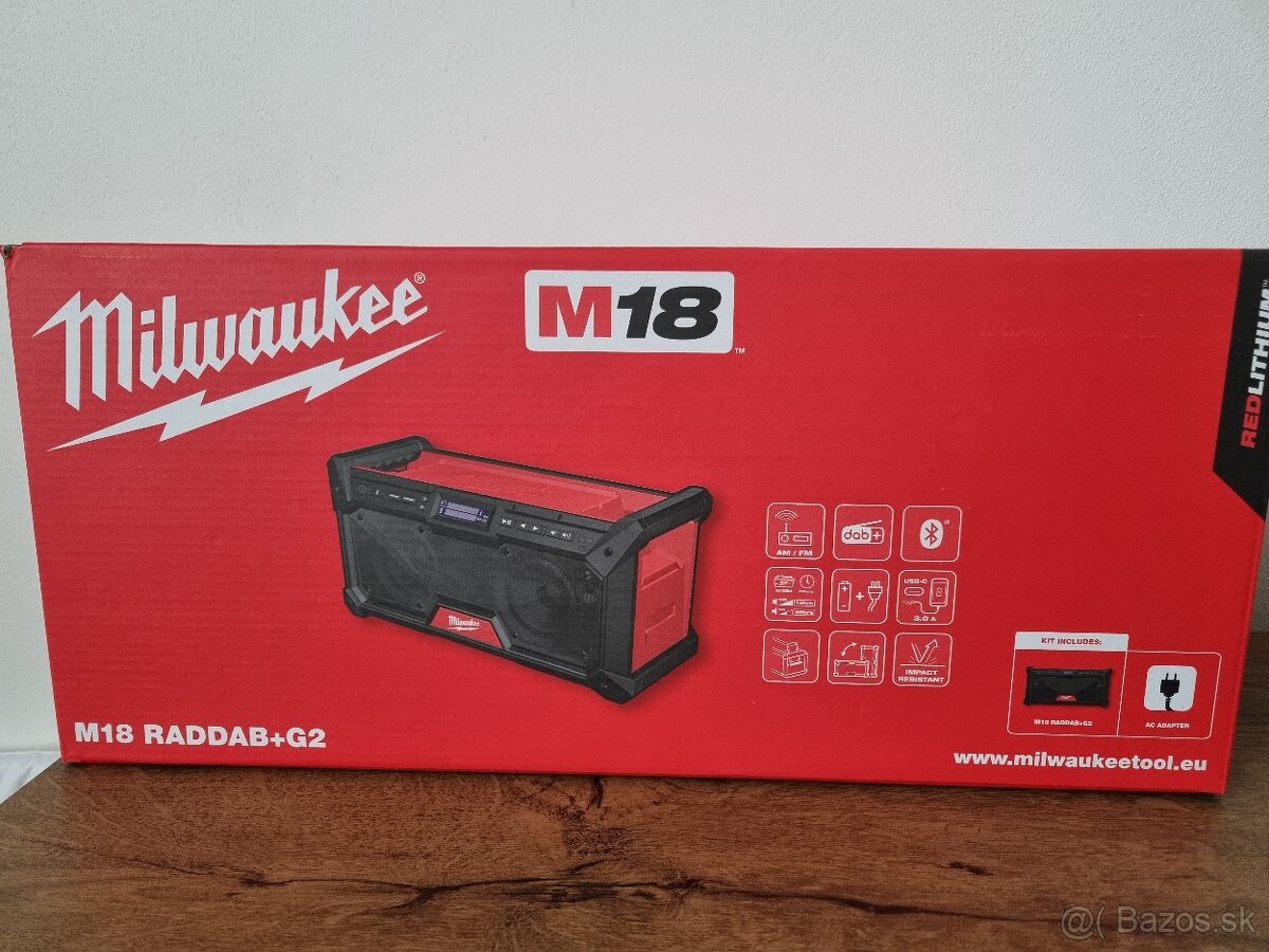 MILWAUKEE M18 Stavebné rádio DAB+