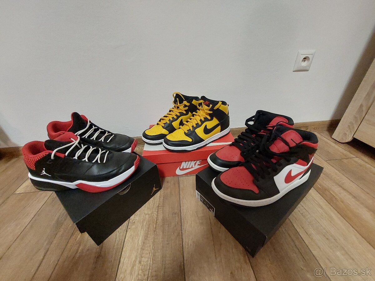 Predám nike tenisky (jordan 1, dunk hi retro, max aura 3