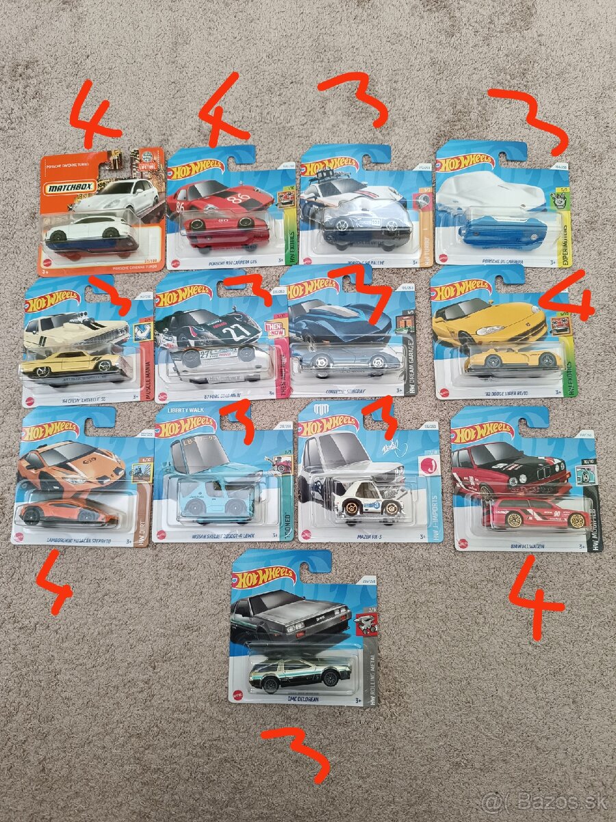 Autíčka Hotwheels mix nové