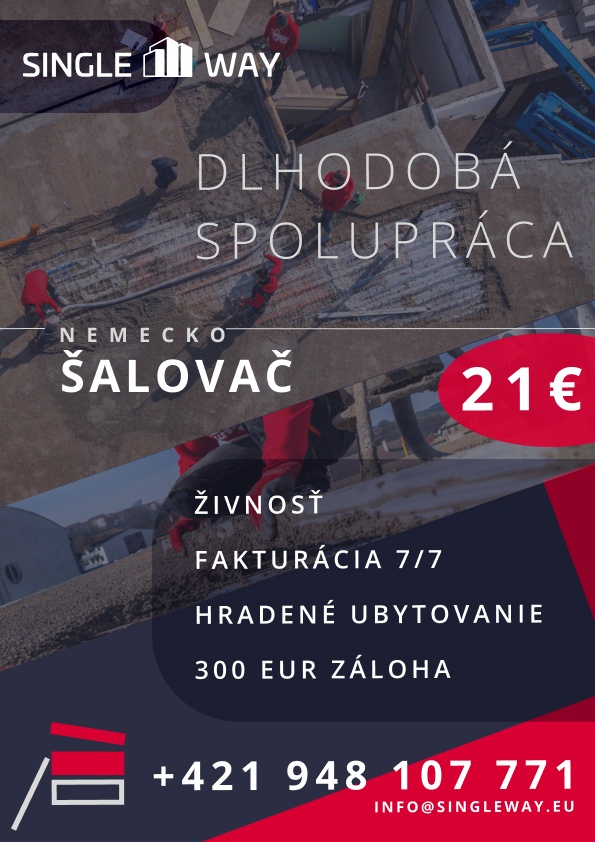 Hľadáme Šalovačov do betonárky / NEMECKO / 21€