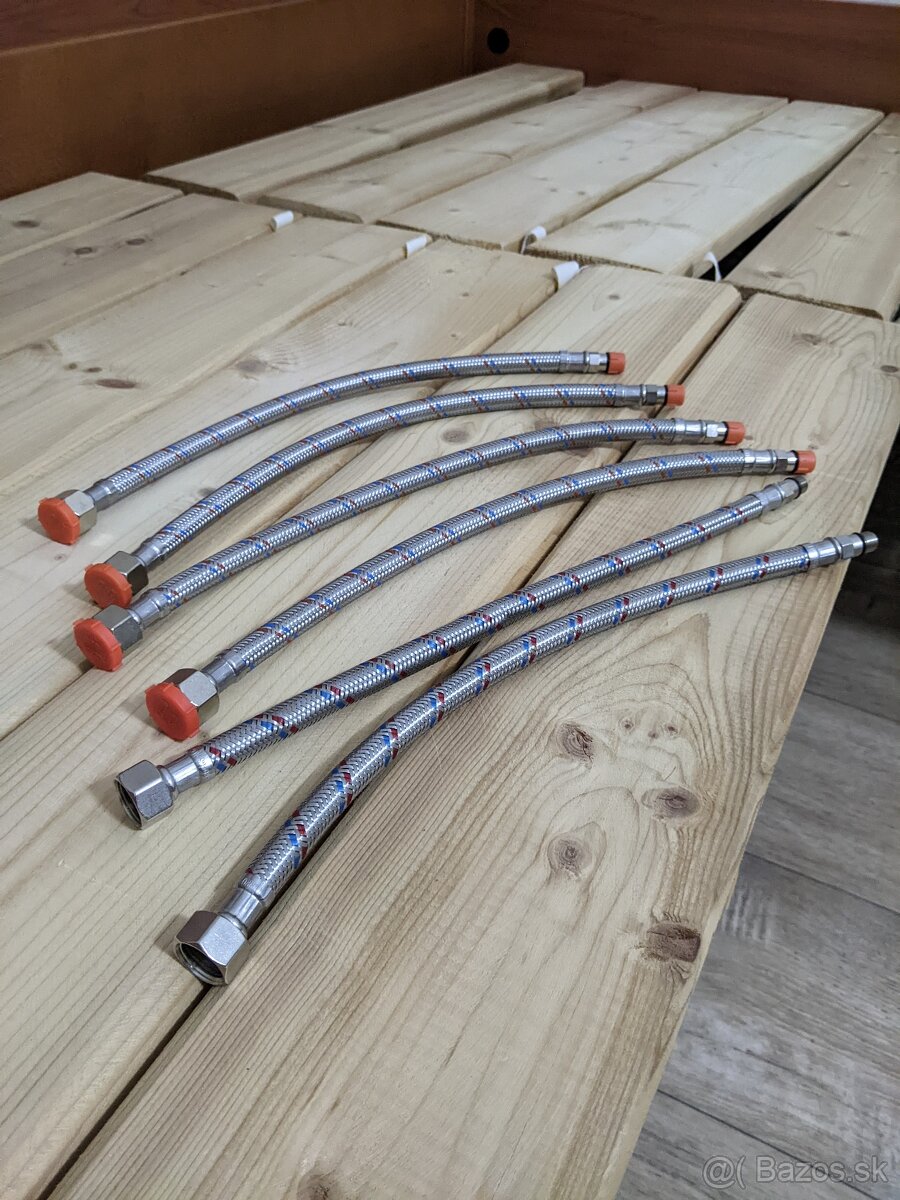 6x Nová Flexibilná hadica M3/8"x M10 35cm nerez