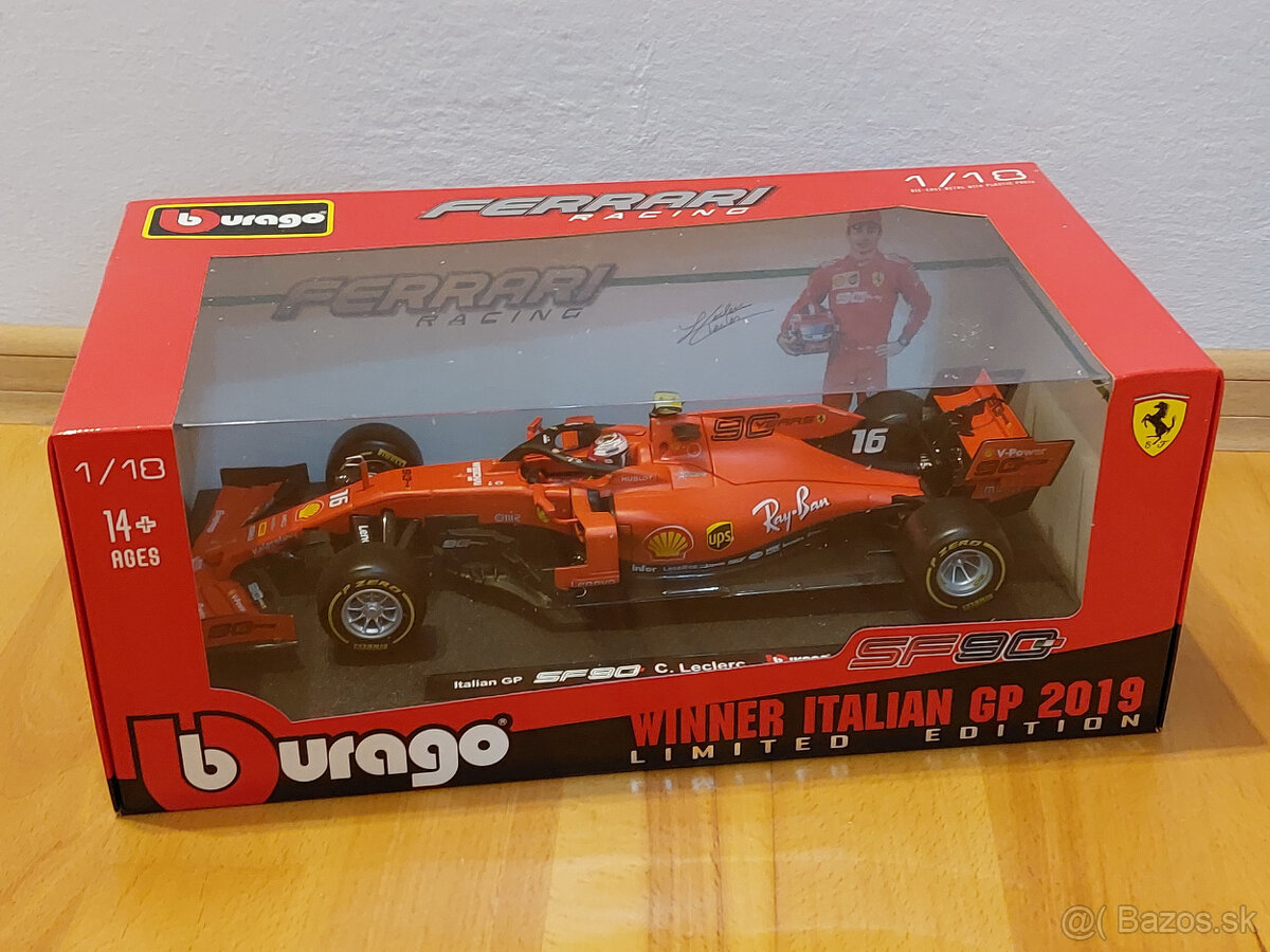 Charles Leclerc Ferrari SF90 F1 Taliansko 2019 Bburago 1:18