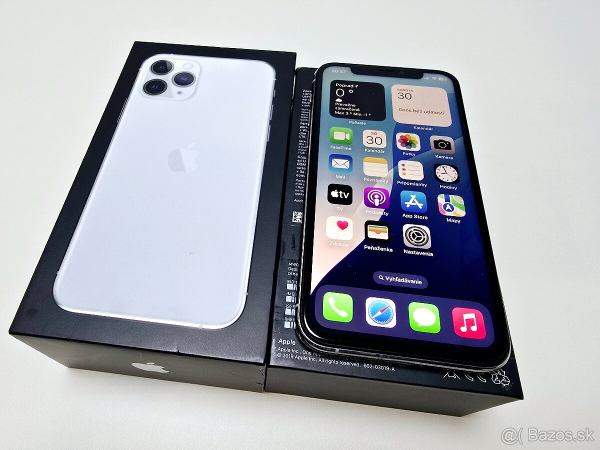 APPLE IPHONE 11 PRO 64GB SILVER ,Batéria 100% TOP STAV