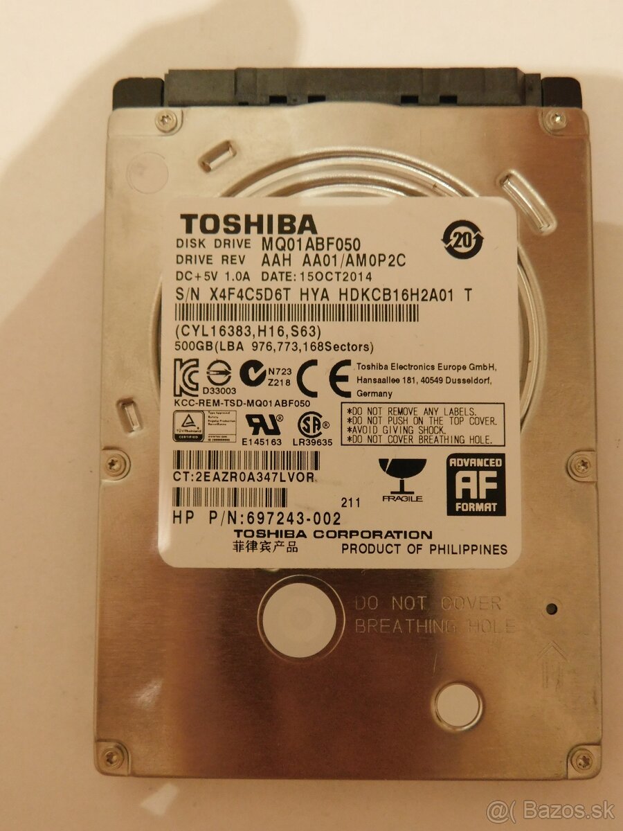 Toshiba MQ01ABF050 500GB