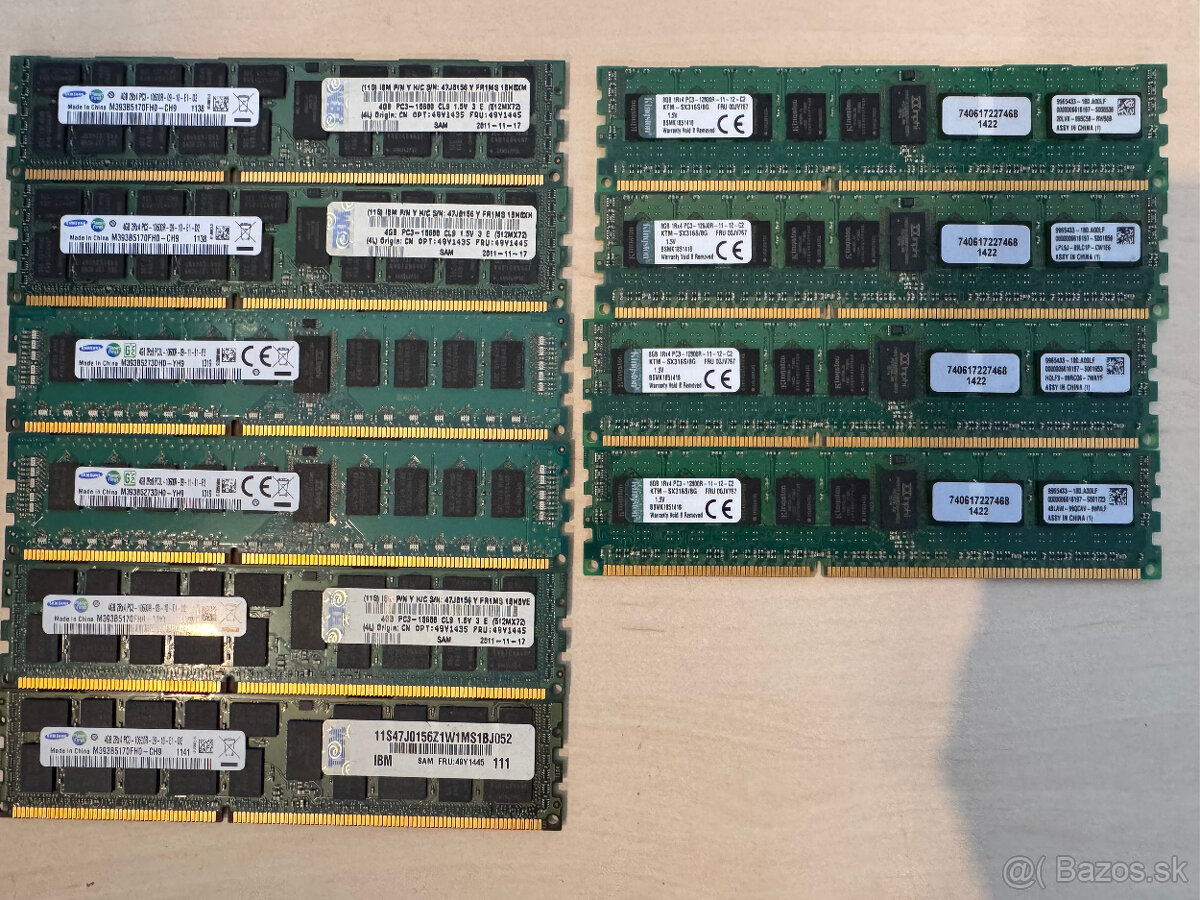 Rôzne serverové pamäte DDR3