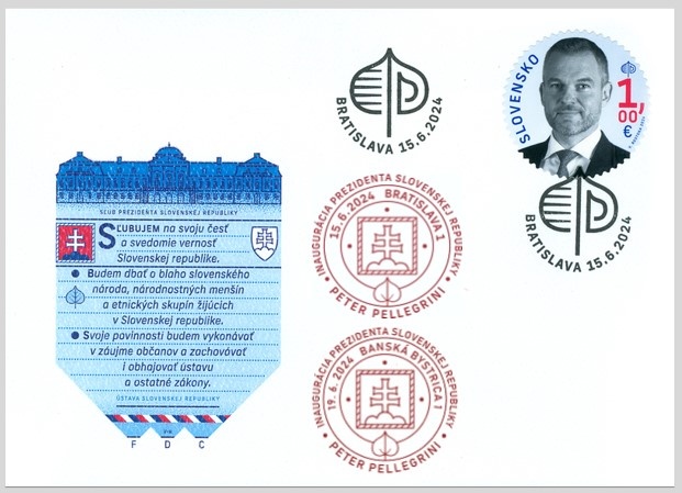 2024 prezident Pellegrini inauguracia FDC PaL pamatny list