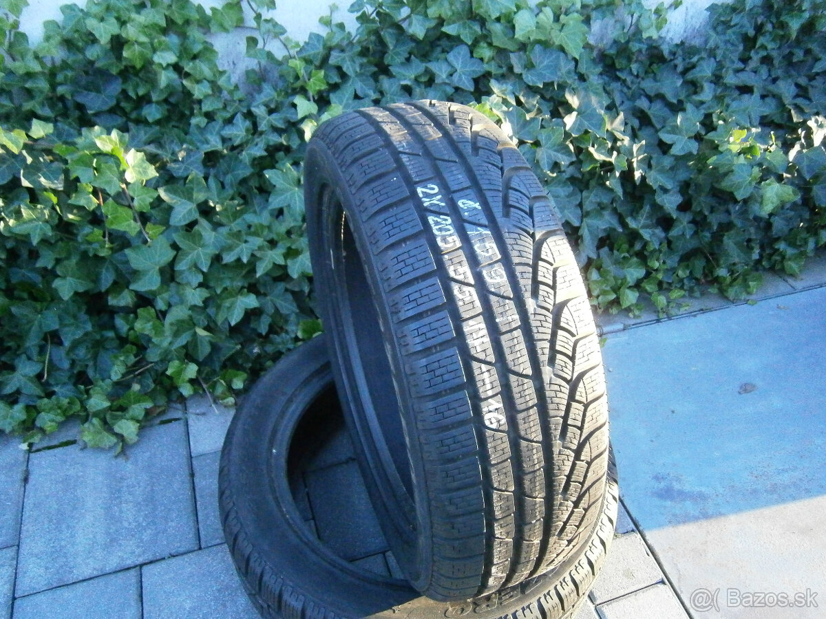 Predám 2x zimné pneu Pirelli 205/55 R17 91H