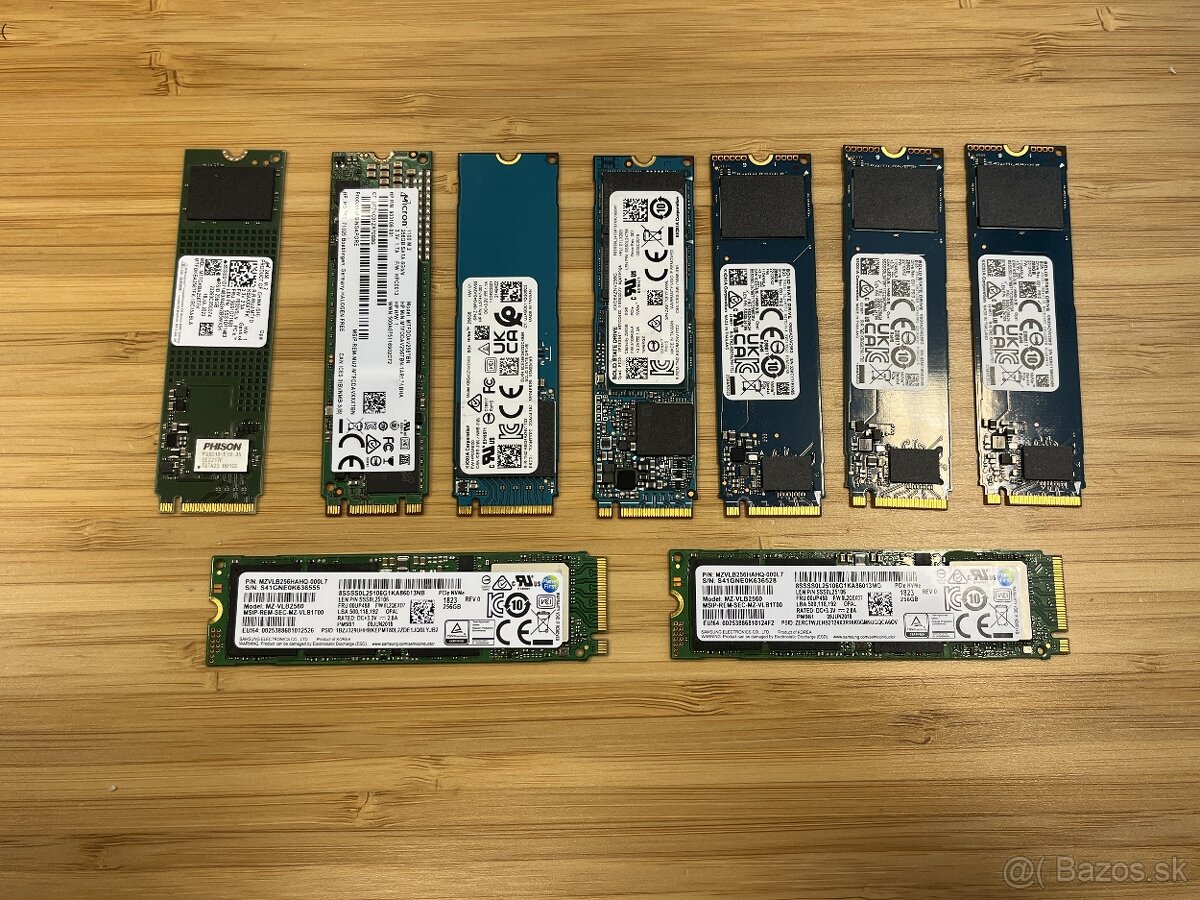 Predám SSD NVMe M2 256GB disky. Micron, Kioxia, Samsung