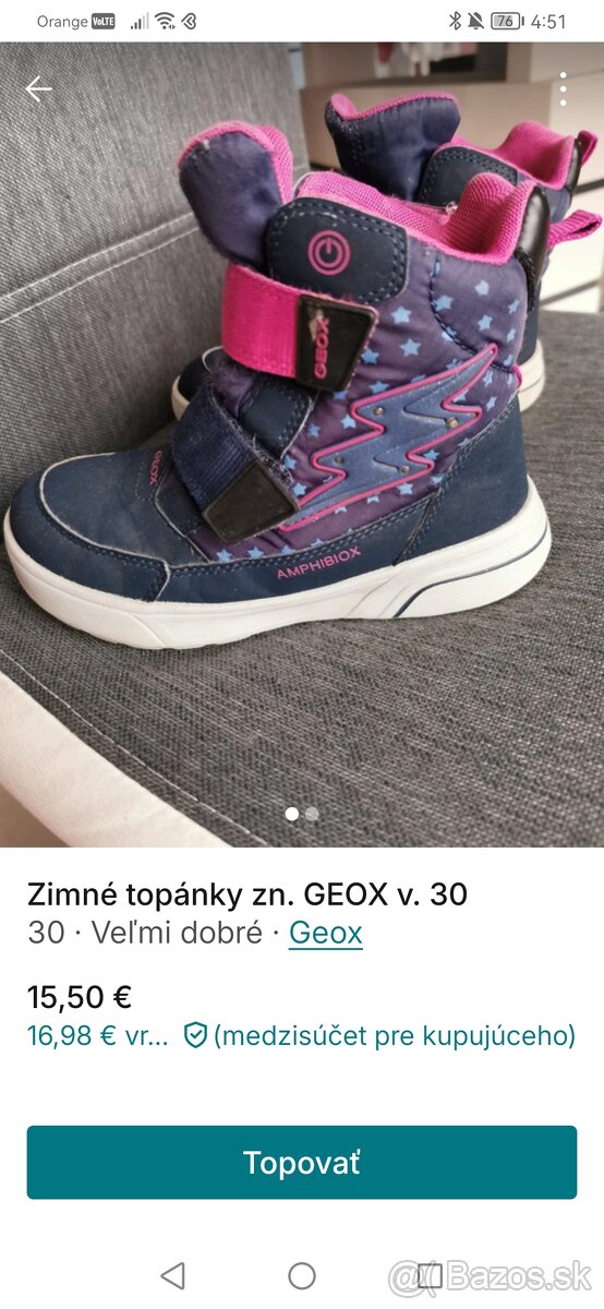 Zimné topánky zn. GEOX v. 30