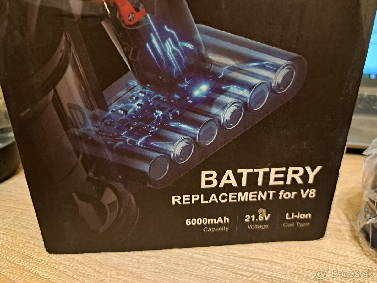 DYSON V8 náhradná batéria, aj SV10. 6000mAh, 21,6V Li-ion