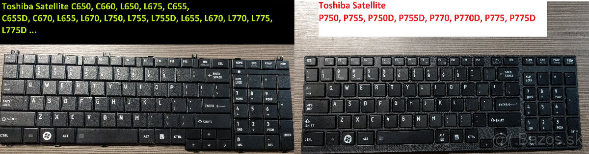 Klavesnice: Toshiba Satellite C650 C660 L650 L675//P750 P770