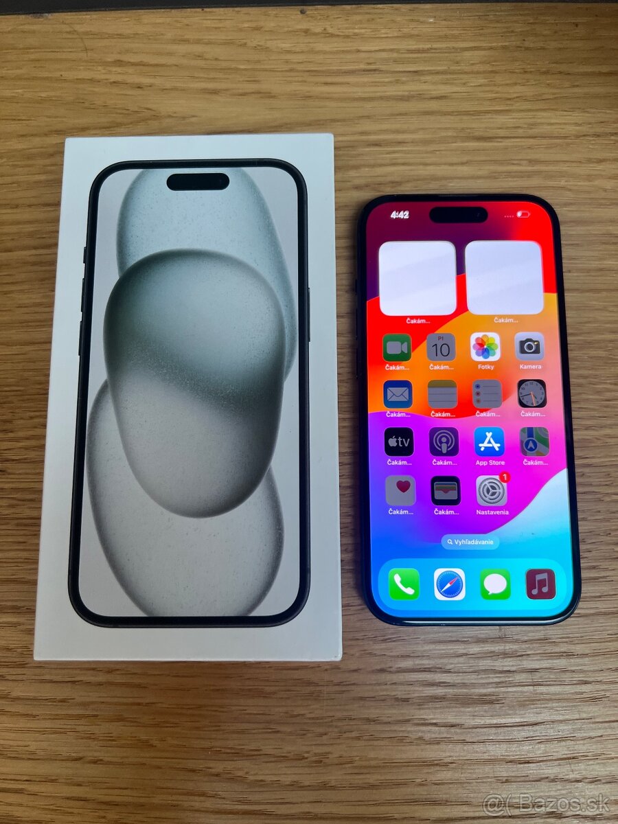 Predám iPhone 15 128GB, TOP stav, VOLNY, ZARUKA SK 1R