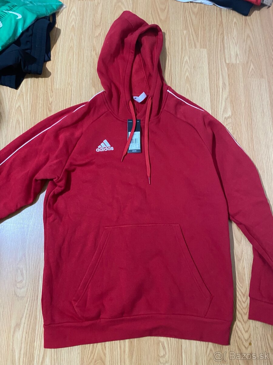 ADIDAS - pánska mikina s kapucňou CORE 18 (červená) CV3337 V