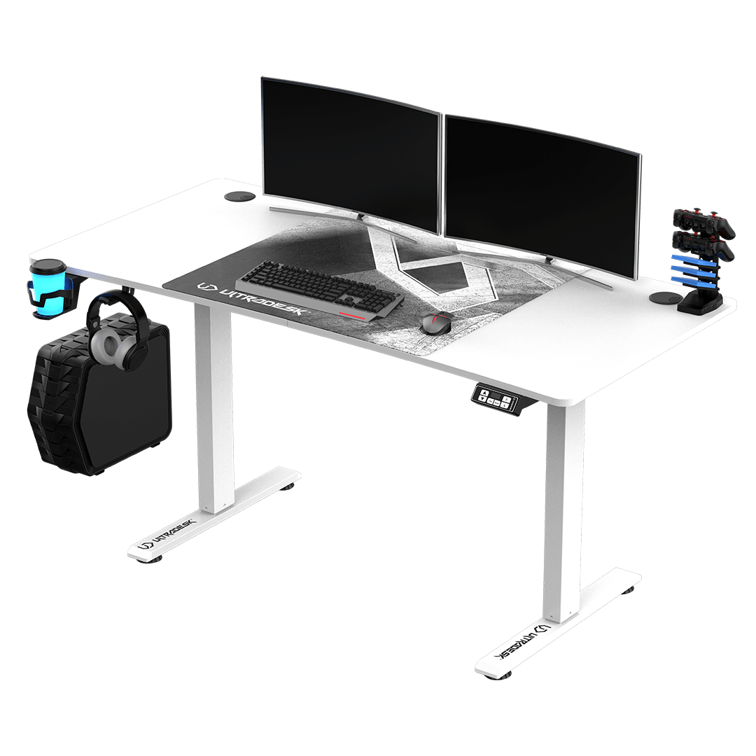 Elektrický herný stôl - Ultradesk LEVEL V2 biely