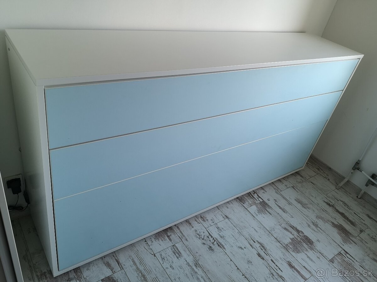 POSTEL SKLAPACIA  BED CONCEPT 4 BIELA VYSOKÝ LESK 90x200