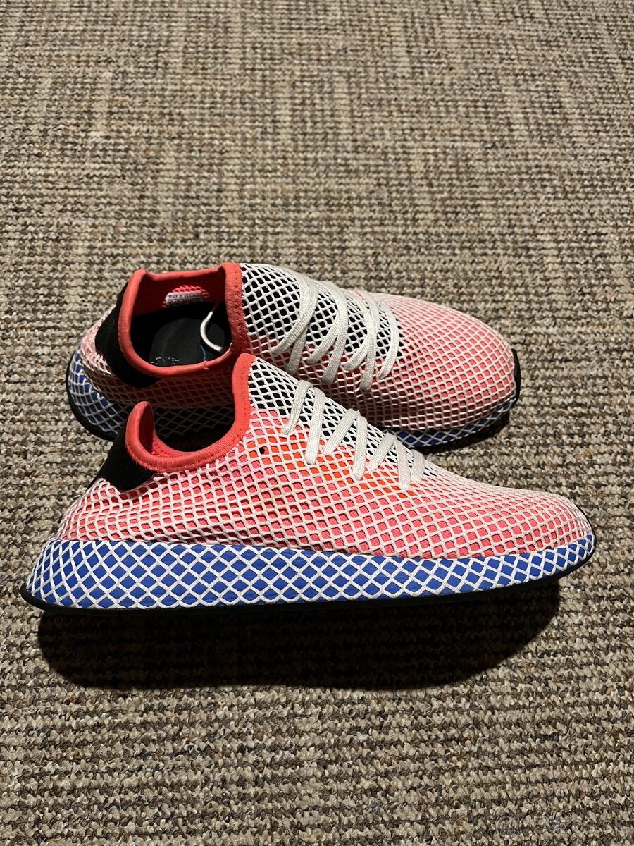 Adidas Deerupt Vel 46 2/3 červenomodré