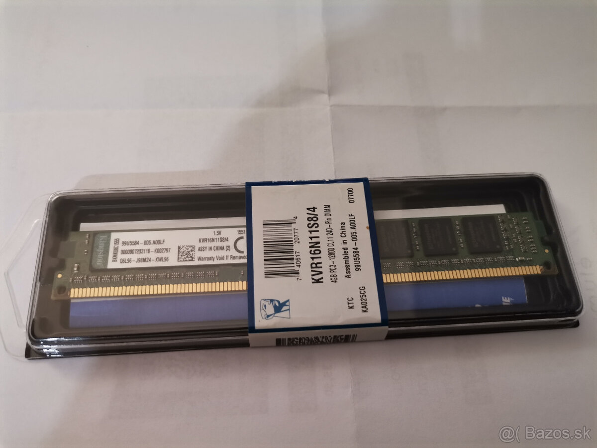 Kingston DDR3 4GB 1600MHz CL11 KVR16N11S8/4