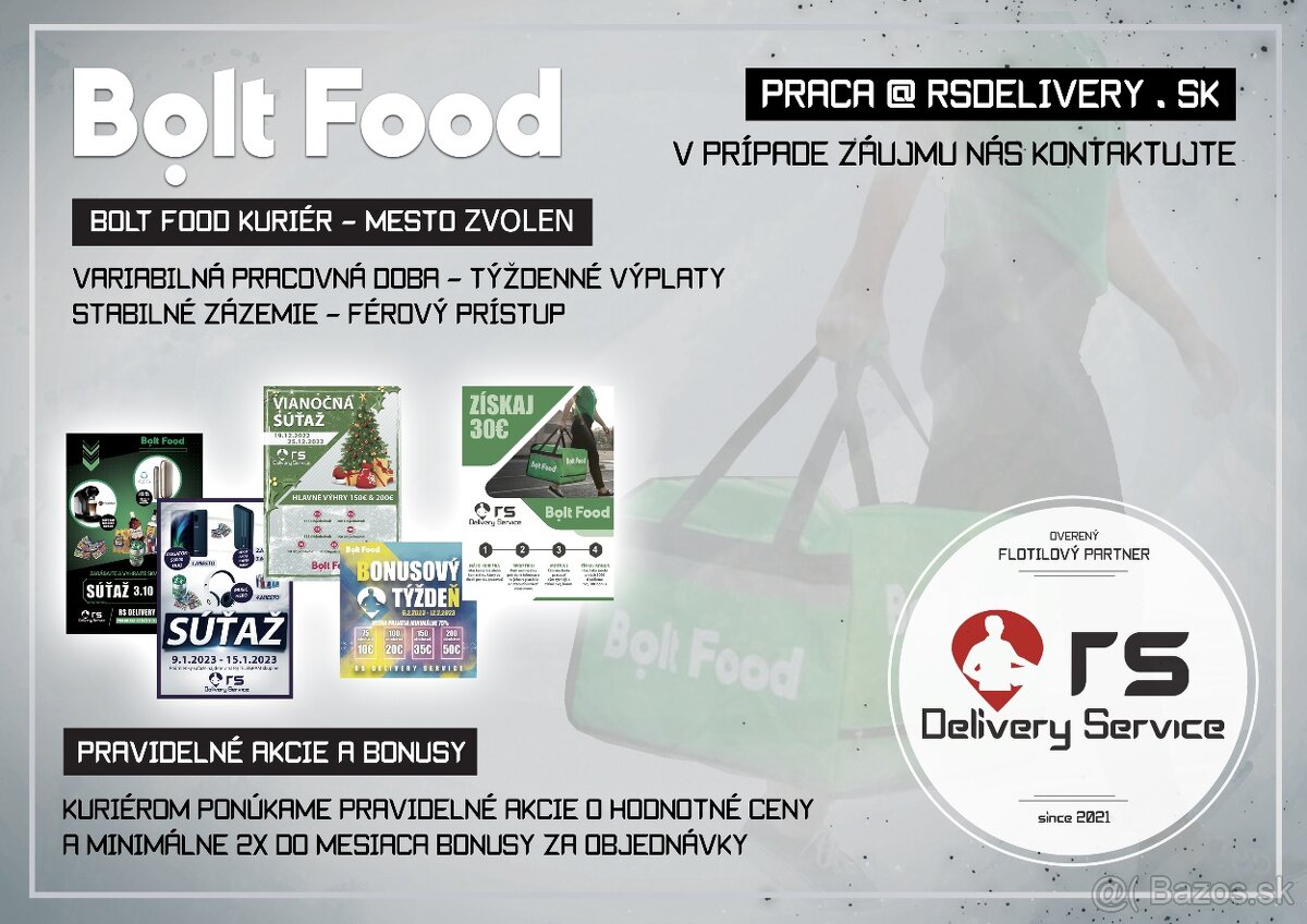 Bolt Food Kuriér - RS Delivery Service - Zvolen