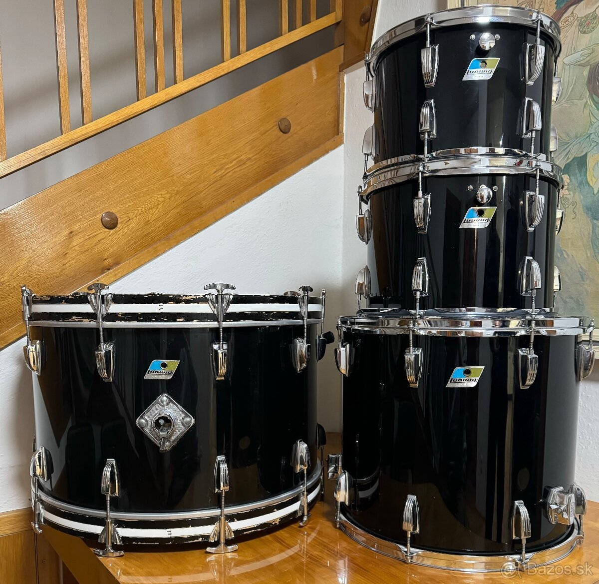 LUDWIG VISTALITE BLACK 1977 vintage (24BD)