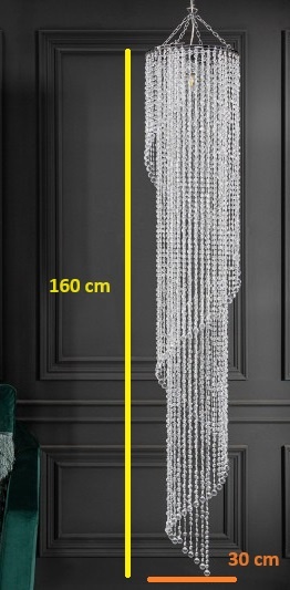 Svietidlo BIG STRASS L, výška 160cm, priemer 30cm