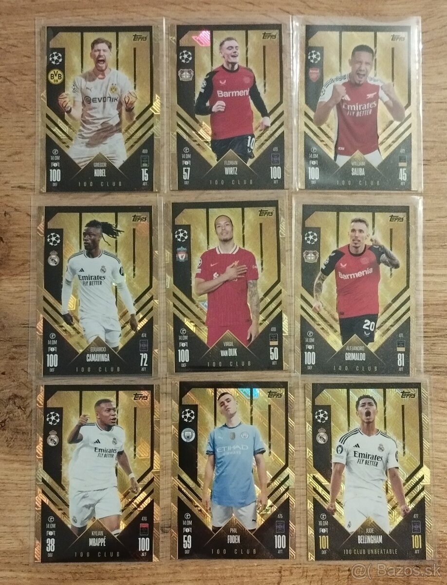 MATCH ATTAX fotbalové karty 100 club kompletní