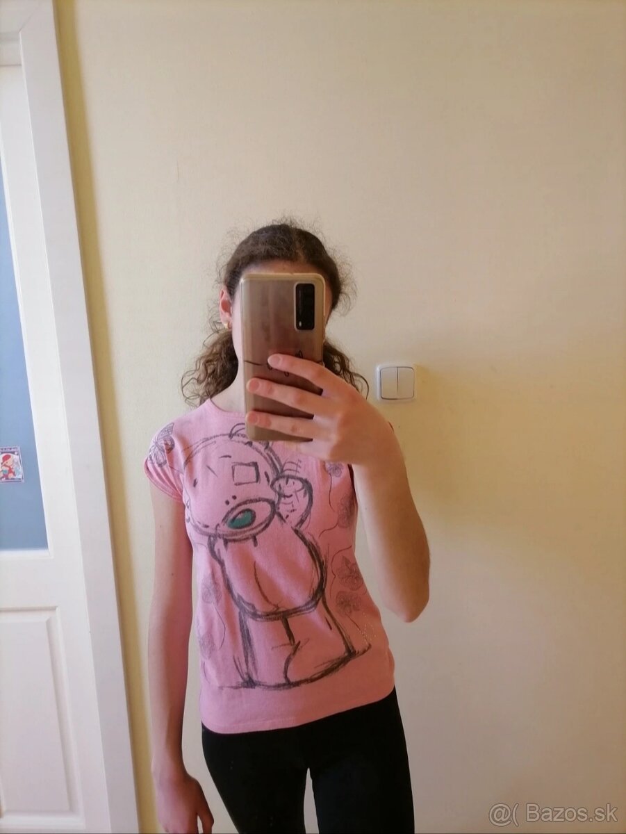 Ružové tričko s potlačou č146