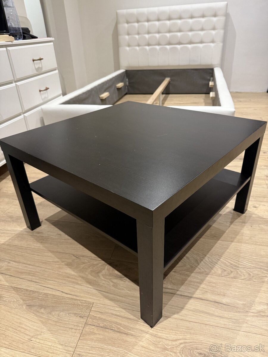 HEMNES Konferenčný stolík, čierno-hnedá, 90x90 cm