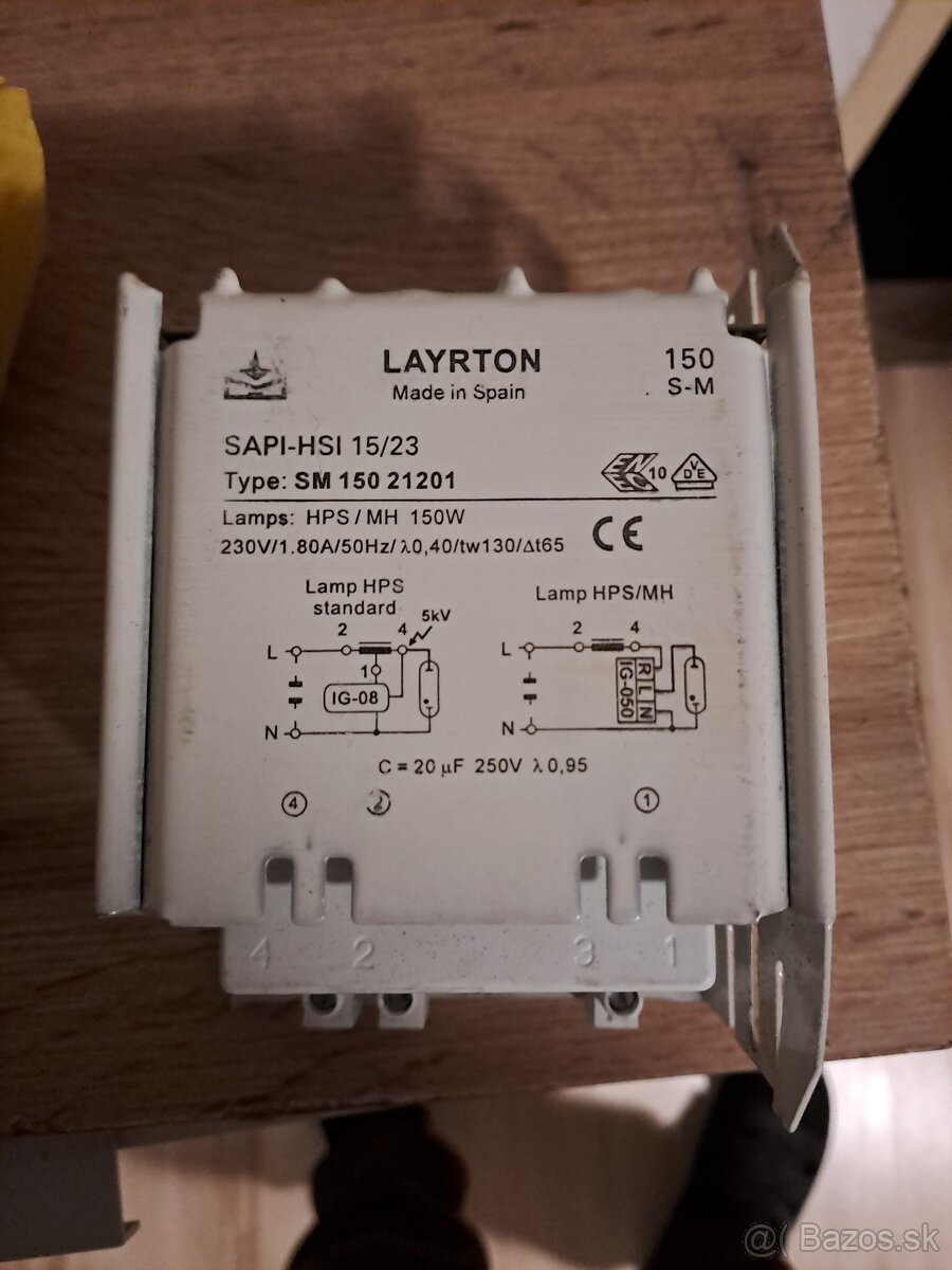 Tlumivka 150W SAPI-HSI 15/23 sodík/halog LAYRTON