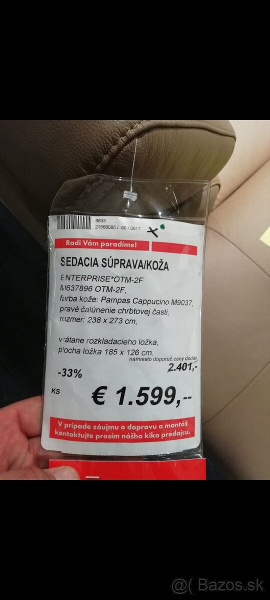 Kožená rozkladacia sedacia súprava