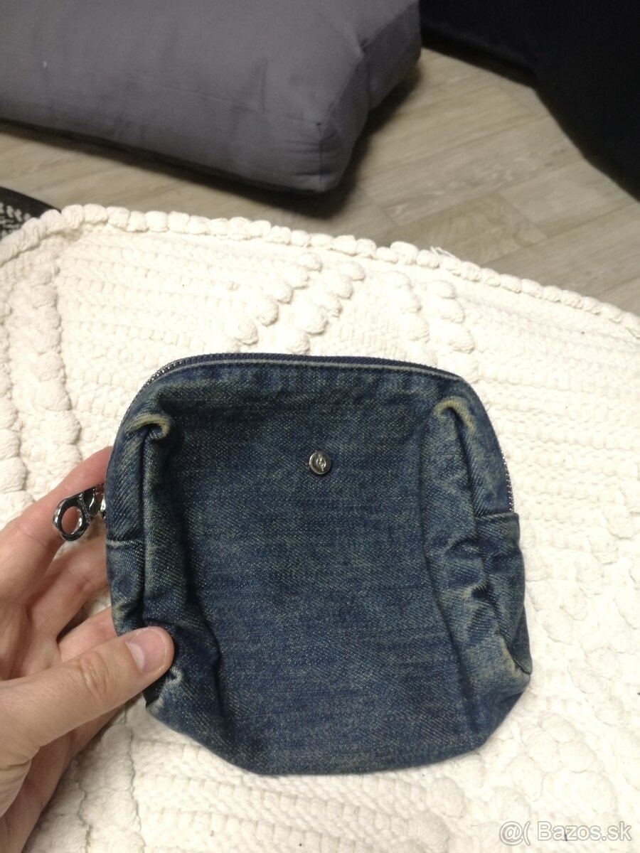 Denim taštička peňaženka modrá