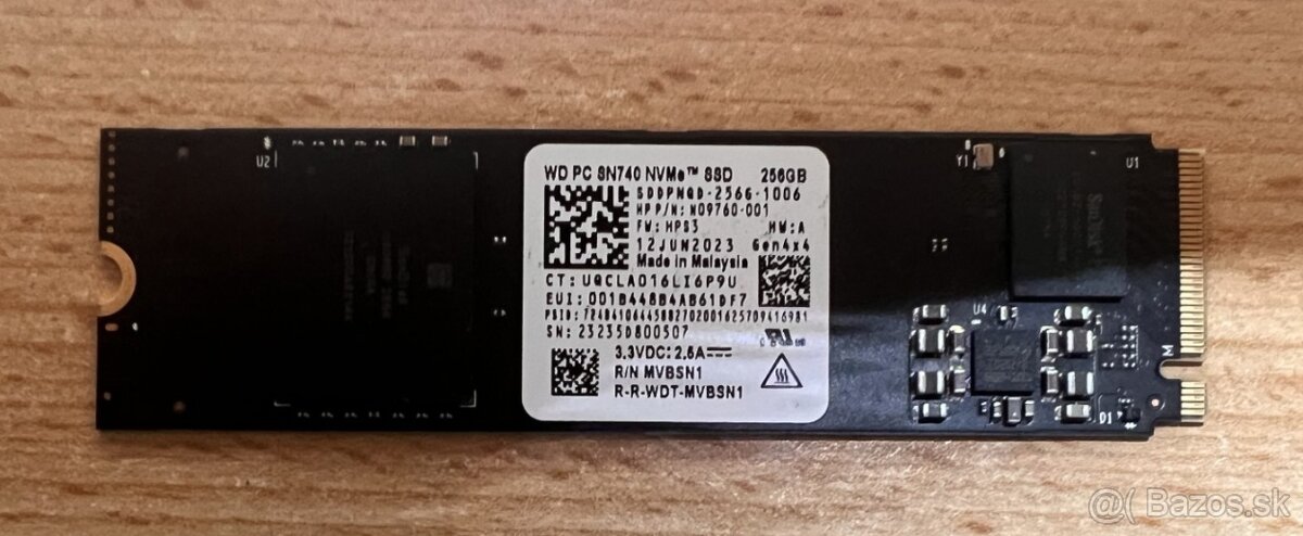 WD 256GB SSD NVME