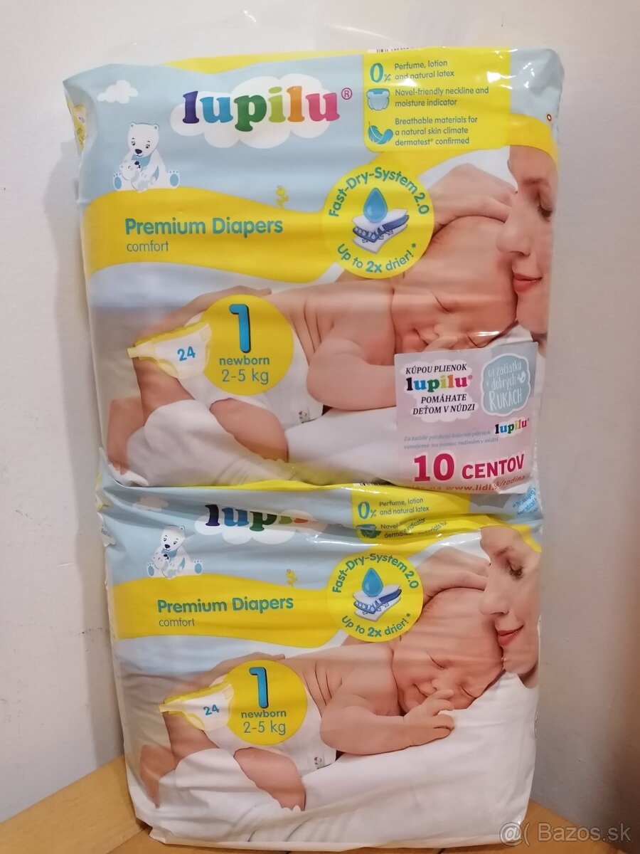 Jednorazové plienky Pampers a Lupilu