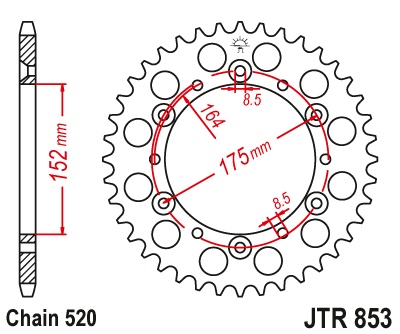 Rozeta JT sprockets Yamaha TT600E