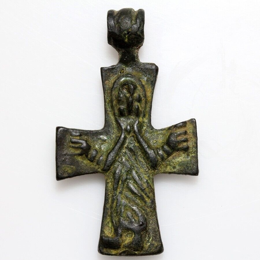 byzantský bronzový prívesok krížik z obdobia 500-1000 A.D.