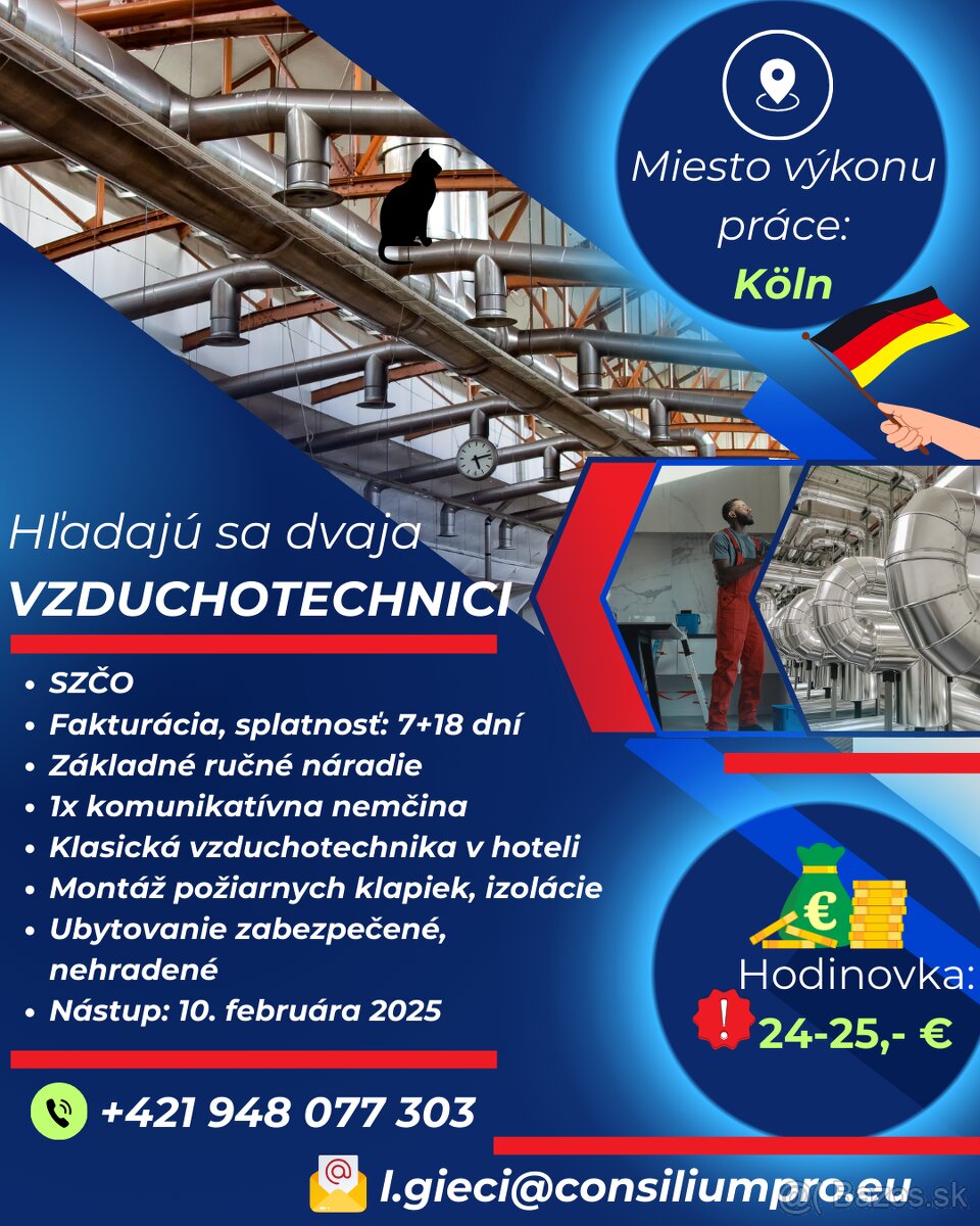 Hľadáme dvoch vzduchotechnikov.